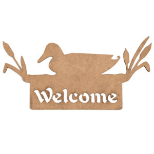 MDF výrez - nápis Welcome s kačkou