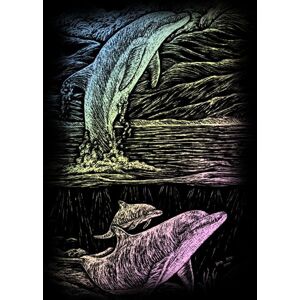 Kreatívny set na engraving [rytie] - Skákajúci delfín