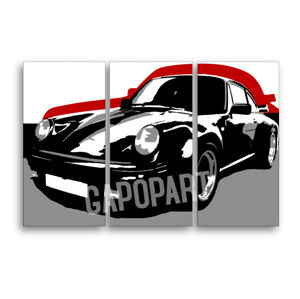 Ručne maľovaný POP Art obraz PORSCHE 911 3 dielny  por5 (POP ART obrazy)