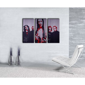 Ručne maľovaný POP Art obraz Marilyn Manson 3 dielny  mm (POP ART obrazy)