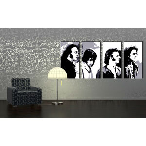 Ručne maľovaný POP Art obraz Beatles 4 dielny  bea5 (POP ART obrazy)